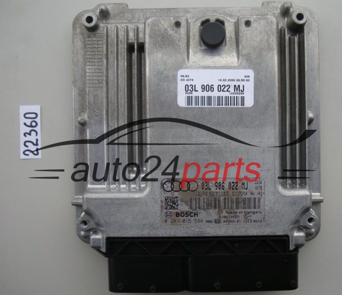 CALCULATEUR MOTEUR AUDI A4 2.0 TDI BOSCH 0 281 015 584, 0281015584, 03L 906 022 MJ, 03L906022MJ, EDC17CP14