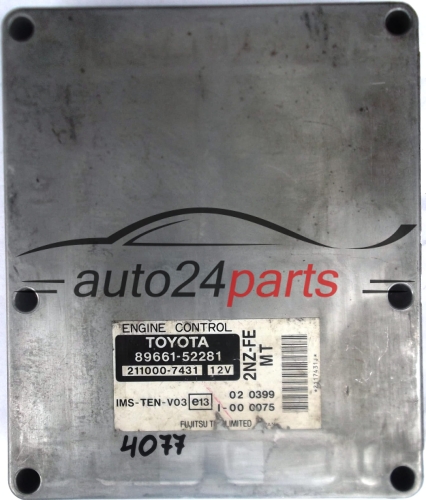 MOTORSTEUERGERÄT ECU STEUERGERAT TOYOTA YARIS VERSO 1.3 2NZ-FE 8966152281