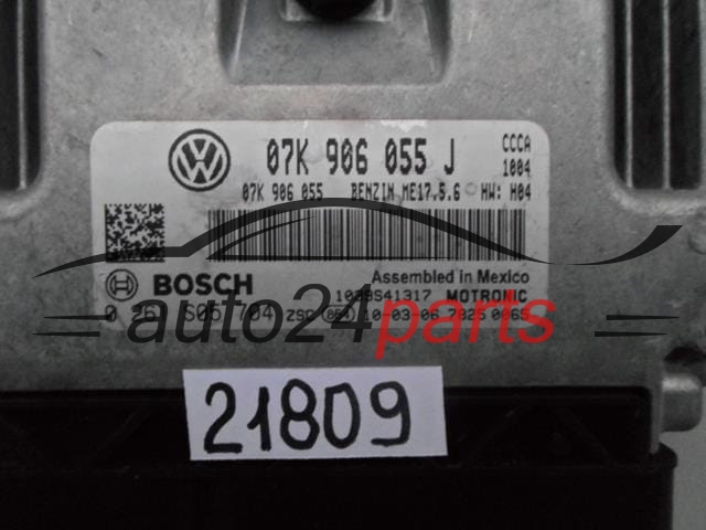 KOMPUTER STEROWNIK SILNIKA VW VOLKSWAGEN JETTA 2.5L BOSCH 0 261 S05 704, 0261S05704, 07K 906 055 J, 07K906055J, ME17.5.6
