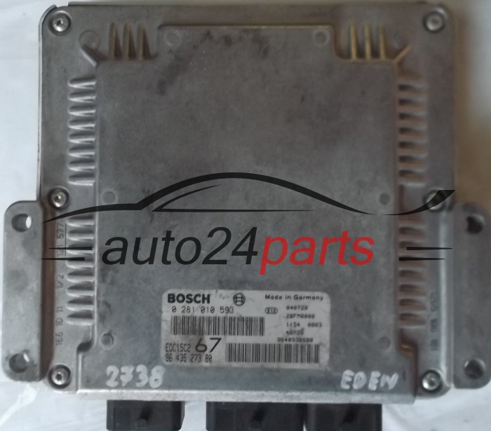 KOMPUTER STEROWNIK SILNIKA PEUGEOT 406 2.0 HDI BOSCH 0281010593, 0 281 010 593, 9643527380, 96 435 273 80, EDC15C2 67 