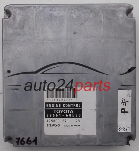 KOMPUTER STEROWNIK SILNIKA TOYOTA Denso 175800-8711, 89661-60E80