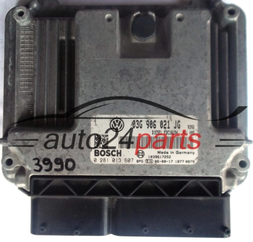 KOMPUTER STEROWNIK SILNIKA VW VOLKSWAGEN GOLF 2.0 TDI 03G906021JG, 03G 906 021 JG, BOSCH 0281013607, 0 281 013 607