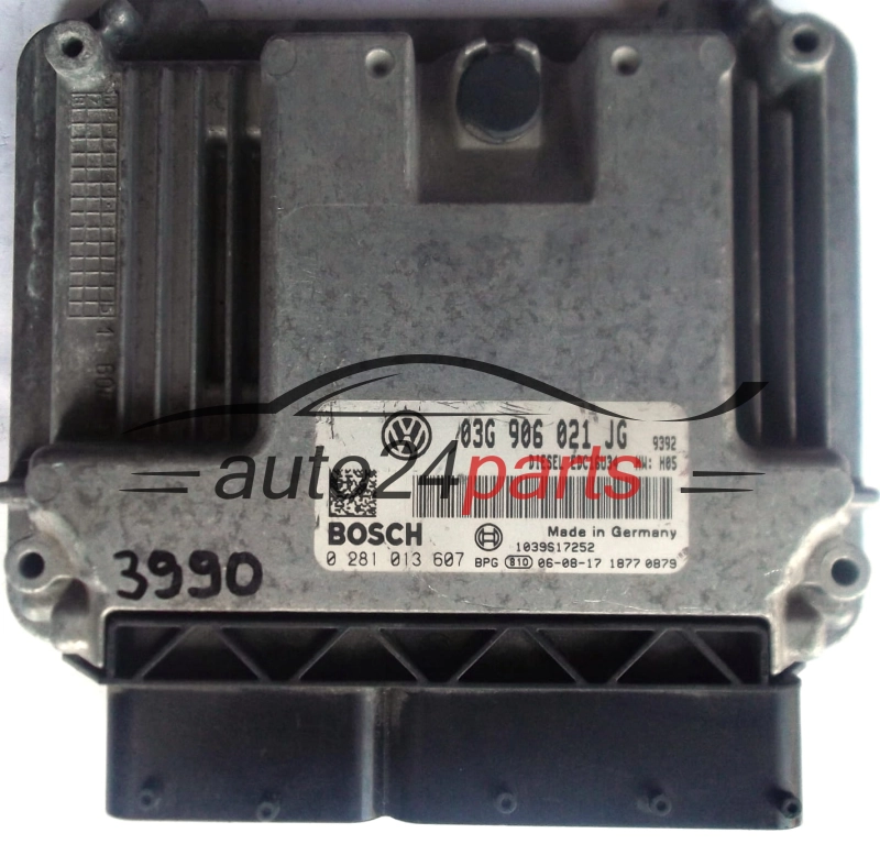 KOMPUTER STEROWNIK SILNIKA VW VOLKSWAGEN GOLF 2.0 TDI 03G906021JG, 03G 906 021 JG, BOSCH 0281013607, 0 281 013 607