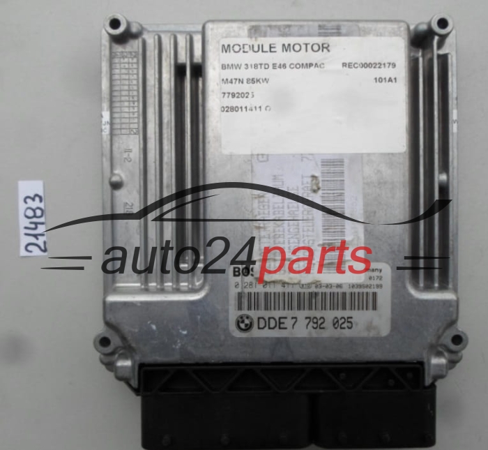MOTORSTEUERGERÄT ECU STEUERGERAT BMW X5 2.0 D BOSCH 0 281 011 411, 0281011411, DDE 7792 025, DDE7792025, 7792025