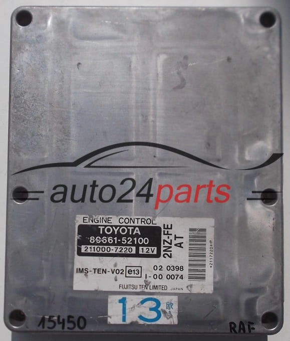 KOMPUTER STEROWNIK SILNIKA TOYOTA FUJITSU 211000-7220, 2110007220, 89661-52100, 8966152100, 2NZ-FE AT