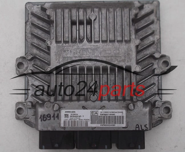 KOMPUTER STEROWNIK SILNIKA PEUGEOT, CITROEN 2.0 16V, SIEMENS 5WS40318F-T, 5WS40318FT, SW9662148480, HW9655534080, SID803A