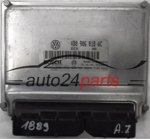 ECU CENTRALITA DE MOTOR VW VOLKSWAGEN PASSAT 1.8T 1.8 TURBO APU 4B0906018AC, 4B0 906 018 AC, BOSCH 0261206452, 0 261 206 452 