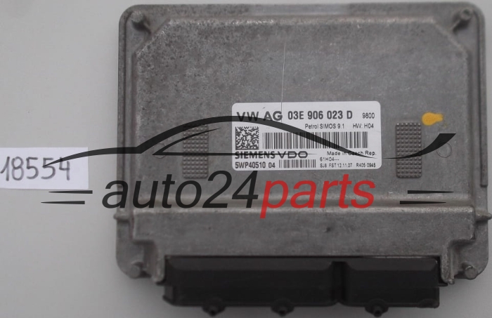 KOMPUTER STEROWNIK SILNIKA SEAT IBIZA SKODA FABIA VW POLO 1.2 BME 03E906023D, 03E 906 023 D, SIEMENS 5WP40510 04, 5WP4051004