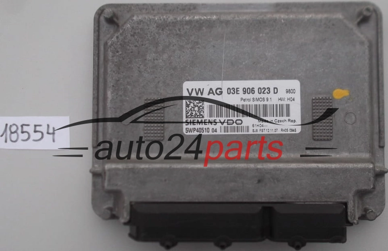 KOMPUTER STEROWNIK SILNIKA SEAT IBIZA SKODA FABIA VW POLO 1.2 BME 03E906023D, 03E 906 023 D, SIEMENS 5WP40510 04, 5WP4051004