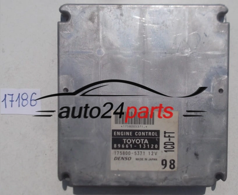 KOMPUTER STEROWNIK SILNIKA TOYOTA COROLLA VERSO 2.0 TD4 DENSO 175800-5371, 1758005371, 89661-13120, 8966113120, 1CD-FT, 1CDFT 