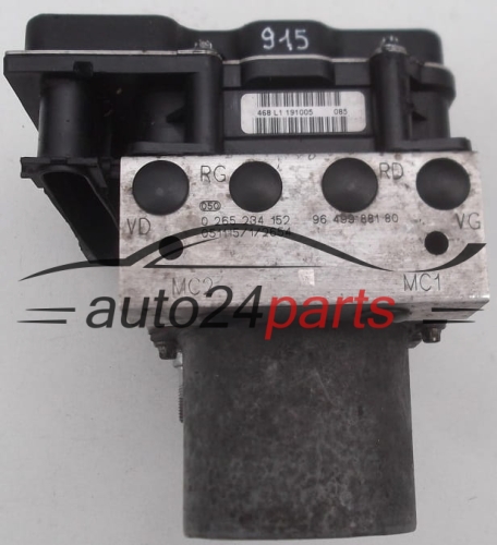 ABS HYDRAULIK-AGGREGAT MIT STEUERGERAET PEUGEOT 307 BOSCH 0 265 234 152, 0265234152, 96 499 881 80, 9649988180, 0 265 950 374, 0265950374, 96 605 357 80, 9660535780 