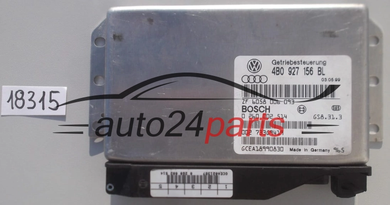 STEROWNIK SKRZYNI AUTOMATYCZNEJ AUDI A6 2.5 TDI 4B0 927 156 BL, 4B0927156BL, BOSCH 0 260 002 514, 0260002514