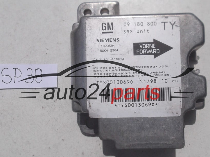 STEROWNIK MODUL PODUSZEK POWIETRZNYCH OPEL VECTRA B GM 09 180 800 TY