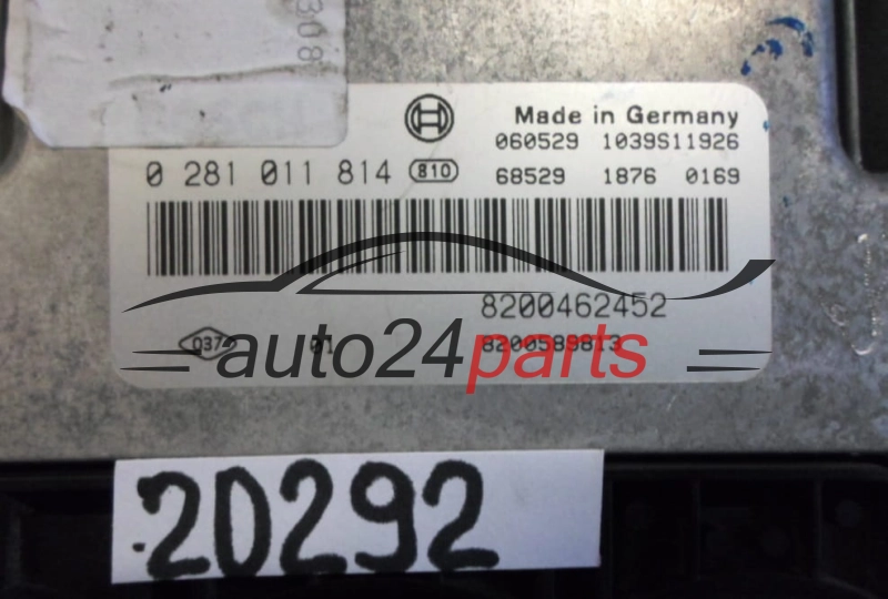 KOMPUTER STEROWNIK SILNIKA RENAULT MEGANE SCENIC 2.0 DCI BOSCH 0 281 011 814, 0281011814, 8200462452