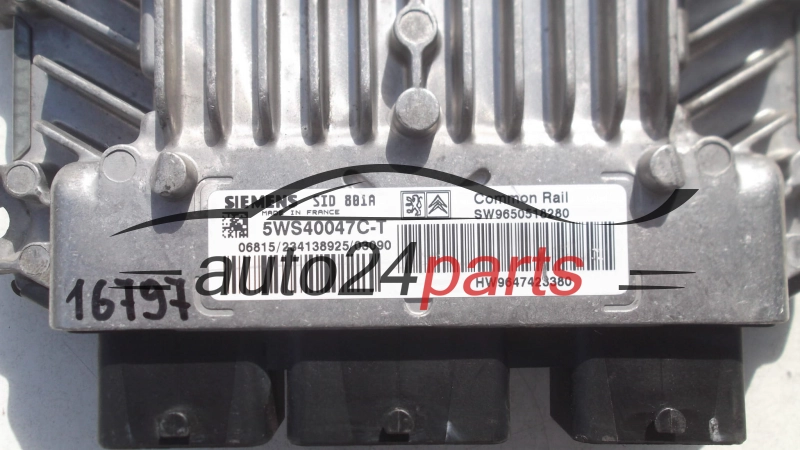 ECU CENTRALITA DE MOTOR CITROEN C5 2.0 HDI SIEMENS 5WS40047C-T, 5WS40047CT, 
