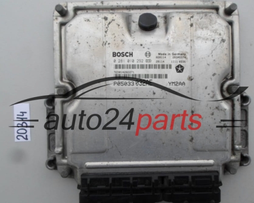 KOMPUTER STEROWNIK SILNIKA CHRYSLER PT CRUISER 2.2 CRDI BOSCH 0281010292, 0 281 010 292, P05033032AE