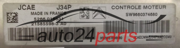MOTORSTEUERGERÄT ECU STEUERGERÄT  CITROEN PEUGEOT 1.4 Johnson Controls 21585598-3 A0, SW9660374680