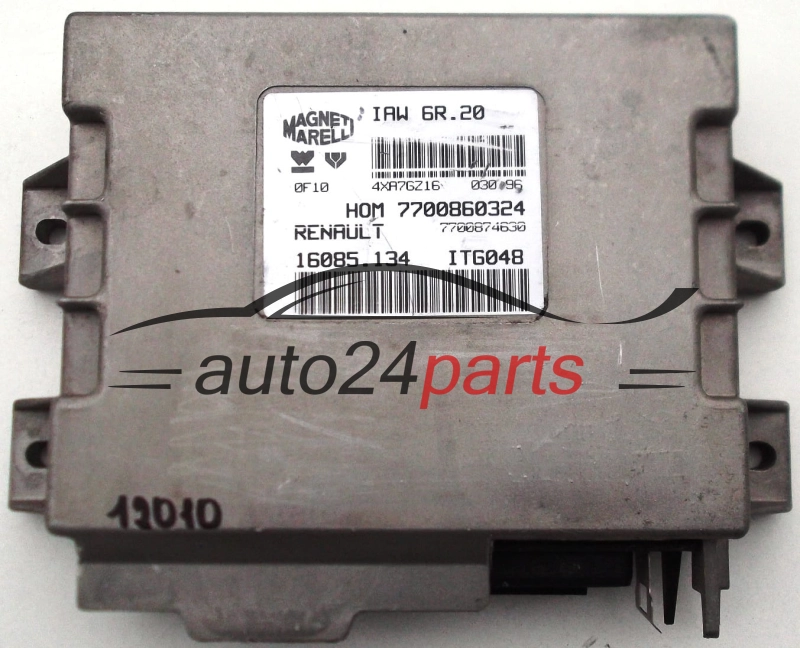 KOMPUTER STEROWNIK SILNIKA RENAULT TWINGO, CLIO 1.2, MAGNETI MARELLI IAW 6R.20, IAW6R20, HOM 7700860324, 7700874630, 16085.134, 16085134