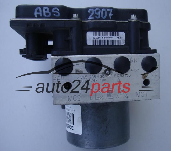 BOMBA HIDRAULICA Y CENTRALITA ABS FIAT IDEA BOSCH 0 265 235 430, 0265235430, 51793305, 0265950511