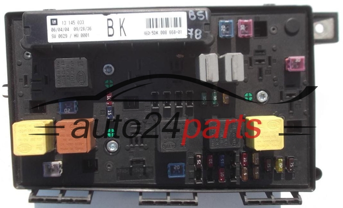 BOITE ELECTRIQUE A RELAIS ET FUSIBLE OPEL ASTRA ZAFIRA GM 13 145 033 BK, 13145033 BK, HELLA 5DK 008 668-01, 5DK00866801