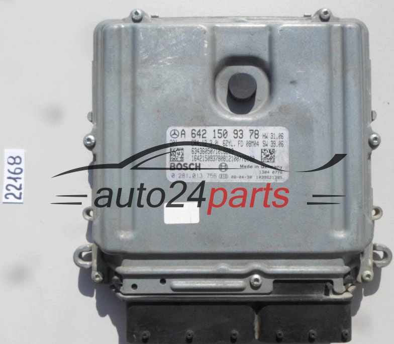 KOMPUTER STEROWNIK SILNIKA MERCEDES W164 3.0 CDI BOSCH 0 281 013 756, 0281013756, A 642 150 93 78, A6421509378, CR4.12 