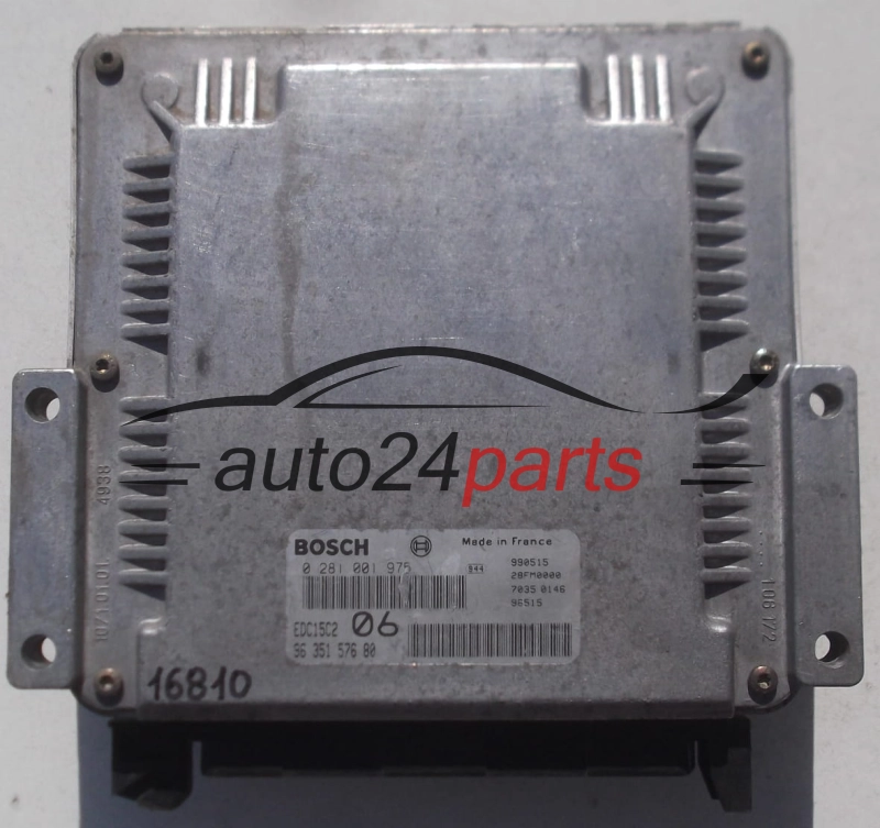 KOMPUTER STEROWNIK SILNIKA CITROEN XANTIA 2.0 HDI BOSCH 0 281 001 975, 0281001975, 96 351 576 80, 9635157680, 28FM0000, EDC15C2 06 