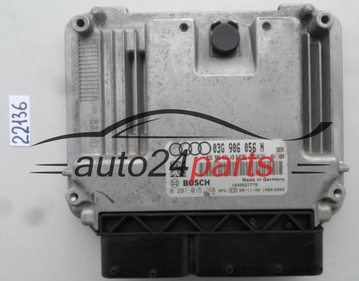 KOMPUTER STEROWNIK SILNIKA AUDI A3 1.9 TDI BOSCH 0 281 015 168, 0281015168, 03G 906 056 N, 03G906056N, 03G 906 021 AB, 03G906021AB, DIESEL EDC16U34 
