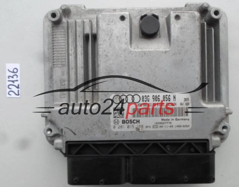 KOMPUTER STEROWNIK SILNIKA AUDI A3 1.9 TDI BOSCH 0 281 015 168, 0281015168, 03G 906 056 N, 03G906056N, 03G 906 021 AB, 03G906021AB, DIESEL EDC16U34 