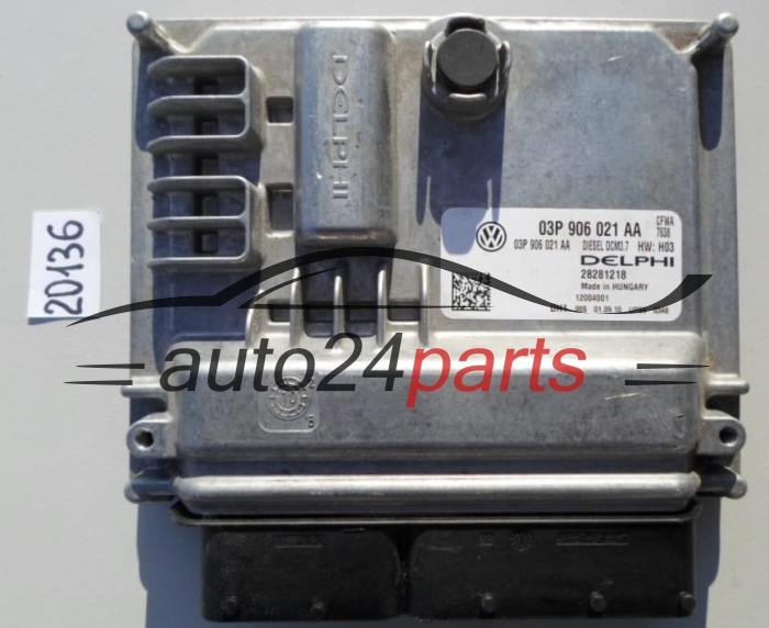 KOMPUTER STEROWNIK SILNIKA VW VOLKSWAGEN SEAT 1.2 TDI 03P 906 021 AA, 03P906021AA, DELPHI 28281218, DCM3.7 