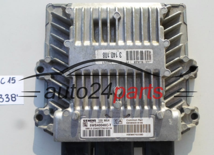 KOMPUTER STEROWNIK SILNIKA CITROEN PEUGEOT 2.0 HDI SIEMENS 5WS40046C-T,  SW 9650518180, HW 9647423380