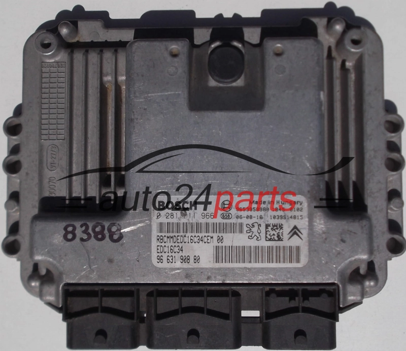KOMPUTER STEROWNIK SILNIKA CITROEN C4, PEUGEOT 207 1.6 HDI, BOSCH 0 281 011 966, BOSCH 0281011966, 96 631 908 80, 9663190880, EDC16C34