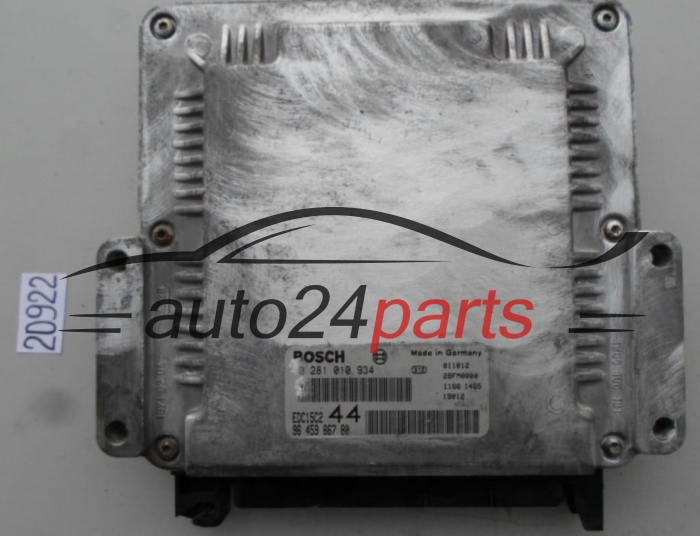 KOMPUTER STEROWNIK SILNIKA FIAT PEUGEOT 2.0 HDI BOSCH 0 281 010 934, 0281010934, 96 459 867 80, 9645986780, EDC15C2 