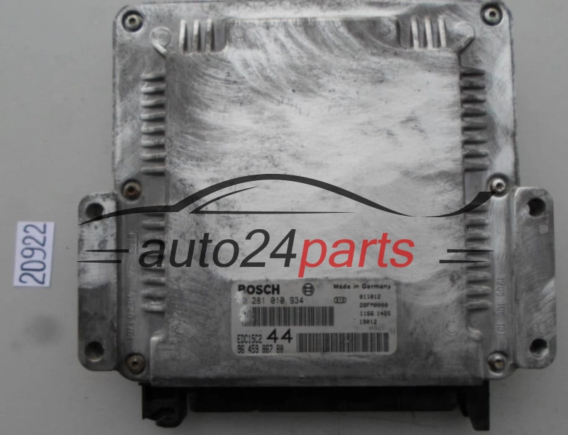 KOMPUTER STEROWNIK SILNIKA FIAT PEUGEOT 2.0 HDI BOSCH 0 281 010 934, 0281010934, 96 459 867 80, 9645986780, EDC15C2 