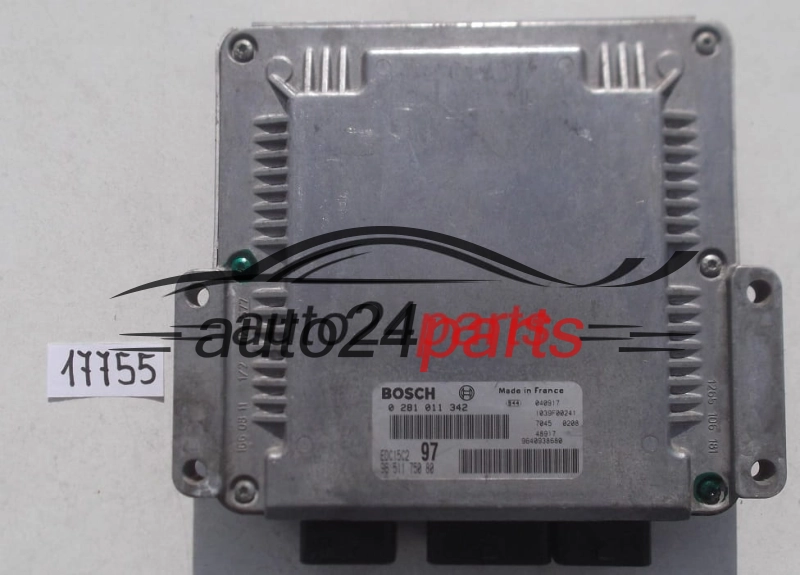 MOTORSTEUERGERÄT ECU STEUERGERAT CITROEN PEUGEOT 2.0 HDI BOSCH 0 281 011 342, 0281011342, 96 511 750 80, 9651175080, EDC15C2 97