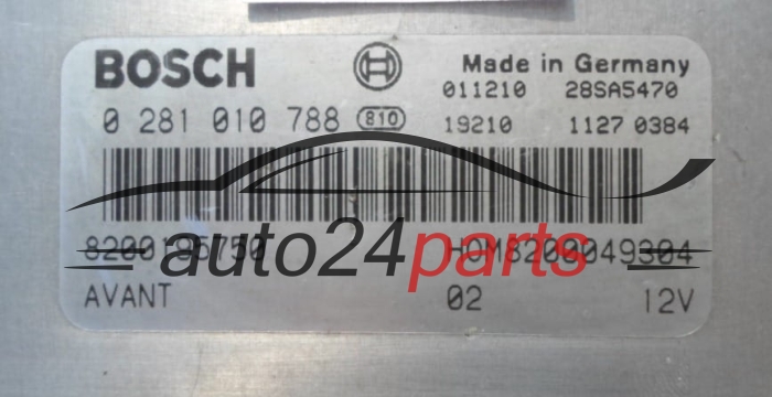 ECU CENTRALITA DE MOTOR  RENAULT CLIO MEGANE BOSCH 0 281 010 788, 8200195750, HOM 8200049304