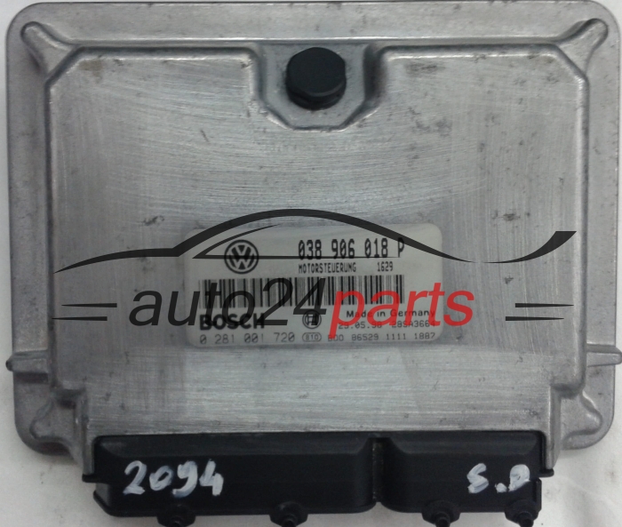 KOMPUTER STEROWNIK SILNIKA VW VOLKSWAGEN PASSAT 1.9 TDI AFN 038906018P, 038 906 018 P, BOSCH 0 281 001 720, 0281001720, DIESEL 1629, 28SA3664 