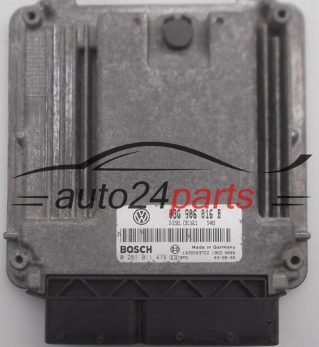 MOTORSTEUERGERÄT ECU STEUERGERÄT  VOLKSWAGEN GOLF 1.9 TDI BOSCH  0281011478, 03G 906 016 B,  EDC16U1