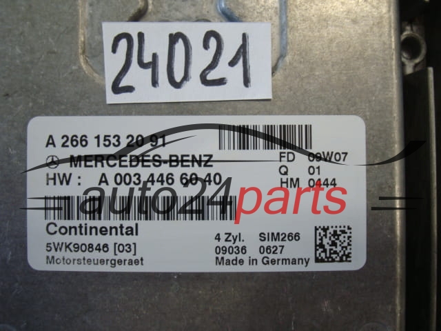 KOMPUTER STEROWNIK SILNIKA MERCEDES, 5WK90846 [3], HW: A 003 446 60 40, A0034466040, A 266 153 20 91, A2661532091, SIM266