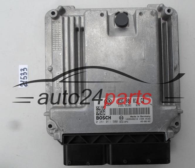 VOLKSWAGEN GOLF TOURAN 1.9 TDI BOSCH 0 281 011 900, 0281011900, 03G 906 016 CB, 03G906016CB, EDC16U1, 1039S06216
