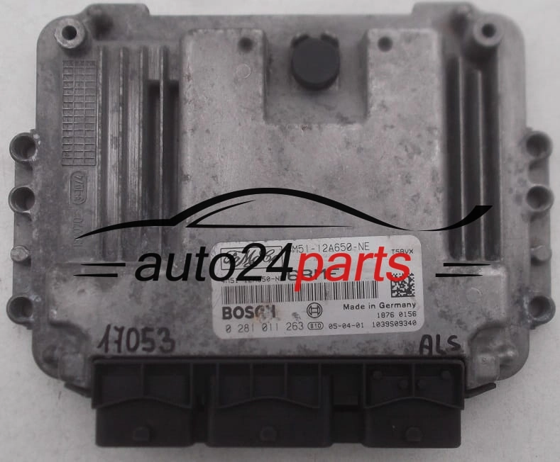 MOTORSTEUERGERÄT ECU STEUERGERAT FORD FOCUS C-MAX 1.6 TDCI, BOSCH 0 281 011 263, 0281011263, FoMoCo 4M51-12A650-NE, 4M5112A650NE