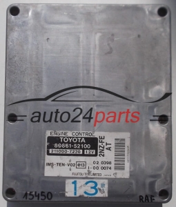 CALCULATEUR MOTEUR TOYOTA FUJITSU 211000-7220, 2110007220, 89661-52100, 8966152100, 2NZ-FE AT