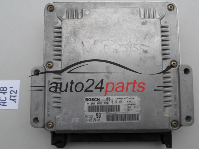 KOMPUTER STEROWNIK SILNIKA CITROEN PEUGEOT 2.0 HDI BOSCH 0 281 010 750, 96 435 250 80