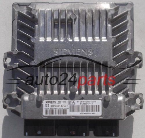 ECU CENTRALITA DE MOTOR PEUGEOT 407 2.0 HDI SIEMENS 5WS40167G-T, 5WS40167GT, SW9656171180, HW9655041480, SID803