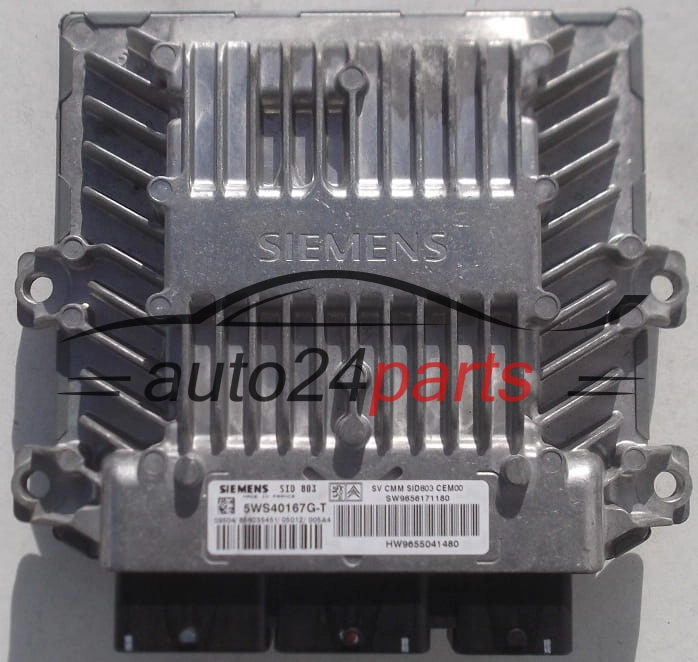 ECU CENTRALITA DE MOTOR PEUGEOT 407 2.0 HDI SIEMENS 5WS40167G-T, 5WS40167GT, SW9656171180, HW9655041480, SID803