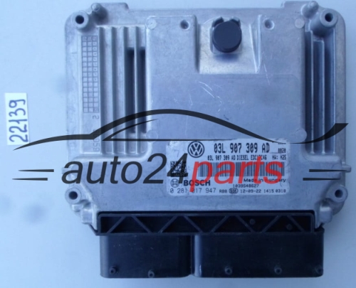 KOMPUTER STEROWNIK SILNIKA AUDI VOLKSWAGEN 2.0 DTI BOSCH 0 281 017 947, 0281017947, 03L 907 309 AD, 03L907309AD, EDC17C46
