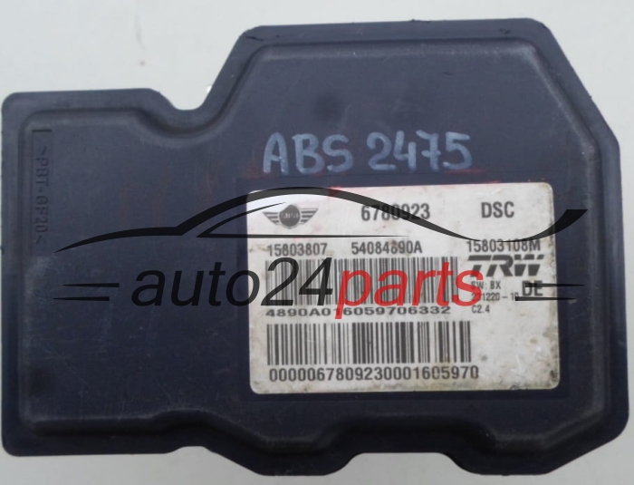 POMPE HYDRAULIQUE ET CALCULATEUR d'ABS MINI COOPER 66315032, 6780923, 15803807, 15803108M