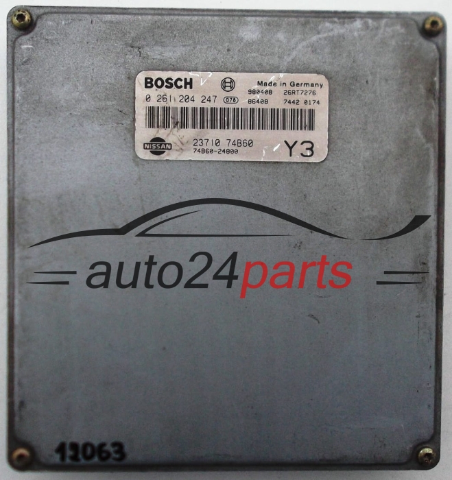 KOMPUTER STEROWNIK SILNIKA NISSAN MICRA 1.3 BOSCH 0 261 204 247, 0261204247, 23710-74B60, 2371074B60, 74B60-24800, 74B6024800 Y3