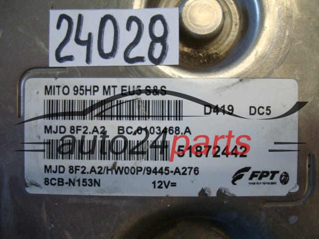 Computadora de motor Alfa Romeo MiTo 1.3 JTDM Magneti Marelli MJD 8F2.A2 51872442