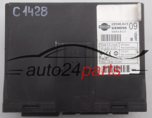 CONFORT MODULE  NISSAN PRIMERA SIEMENS 5WK4 8127,  28596 AV3 