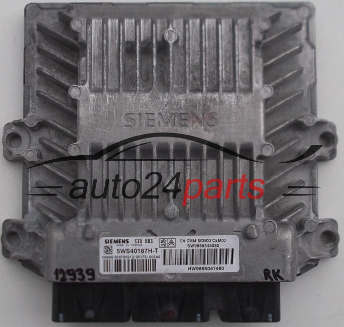 ECU CENTRALITA DE MOTOR  PEUGEOT 407 2.0 HDI  SW 9658345080, HW 9655041480